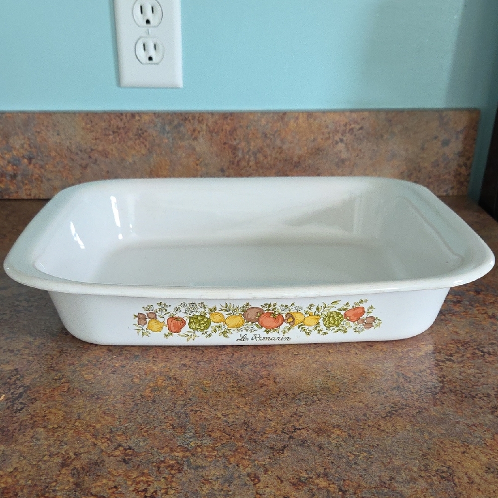 Vintage Corningware Spice O' Life Le Romarin Roasting Pan A-21